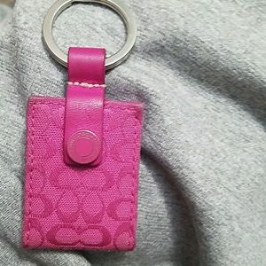 Coach Pink keychain picture holder